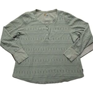 Carhartt Long Sleeve Henley Woman's Thermal Shirt Meadow Printed  102313. 2XL